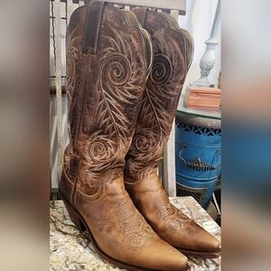 Tan and Brown Leather Boots